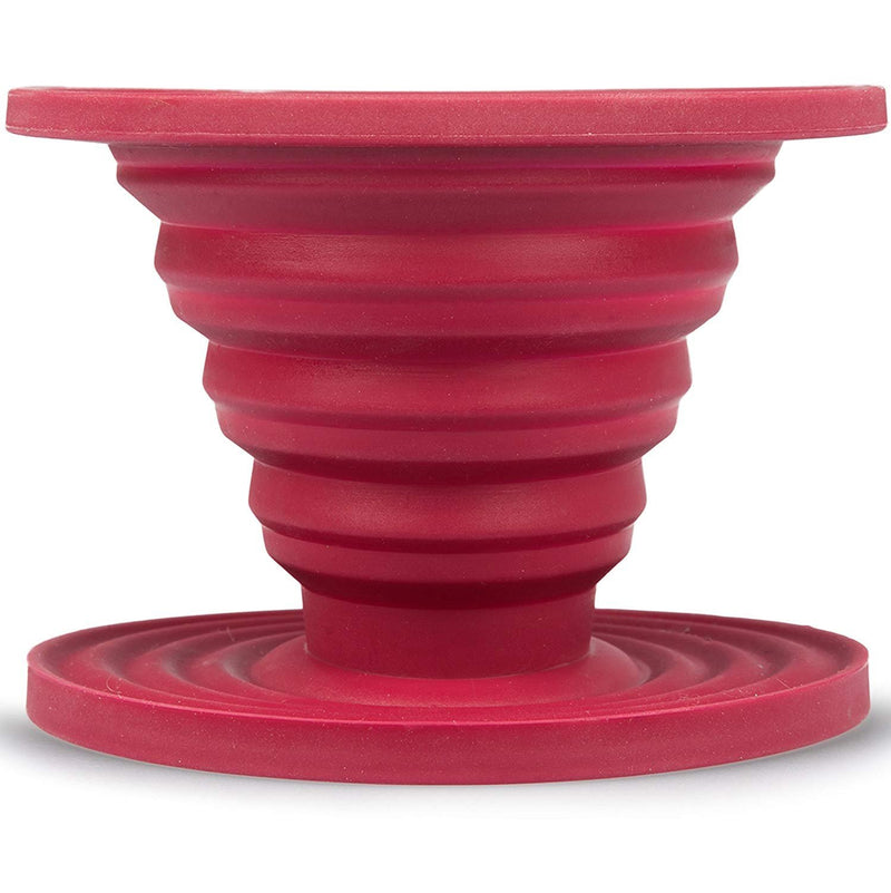 Kuissential SlickDrip- Collapsible, Reusable Silicone Coffee Dripper- Filter Cone- Easy Manual Coffee Brew Maker- Makes 1 to 2 cups of Strong Brew Flavor- For Hiking, Camping, Home, Office