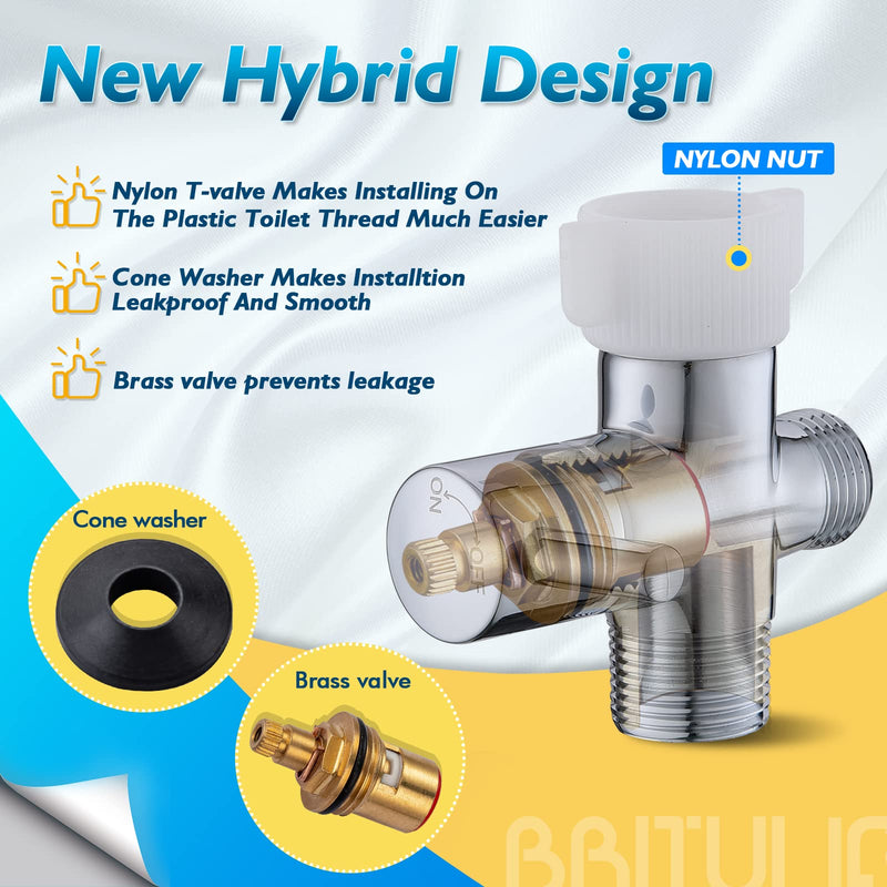 BRITULIF Bidet Sprayer for Toilet, Handheld Sprayer Kit with Adjustable Jet Spray for Toilet Handheld Bidet Cloth Diaper Sprayer Set Muslim Shower Toilet Sprayer - Easy to Install