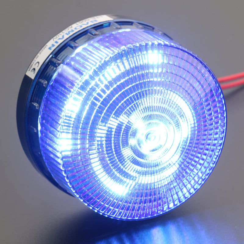 Baomain Blinking Signal Round Warning Light LED-3071 AC 110V 3W Blue