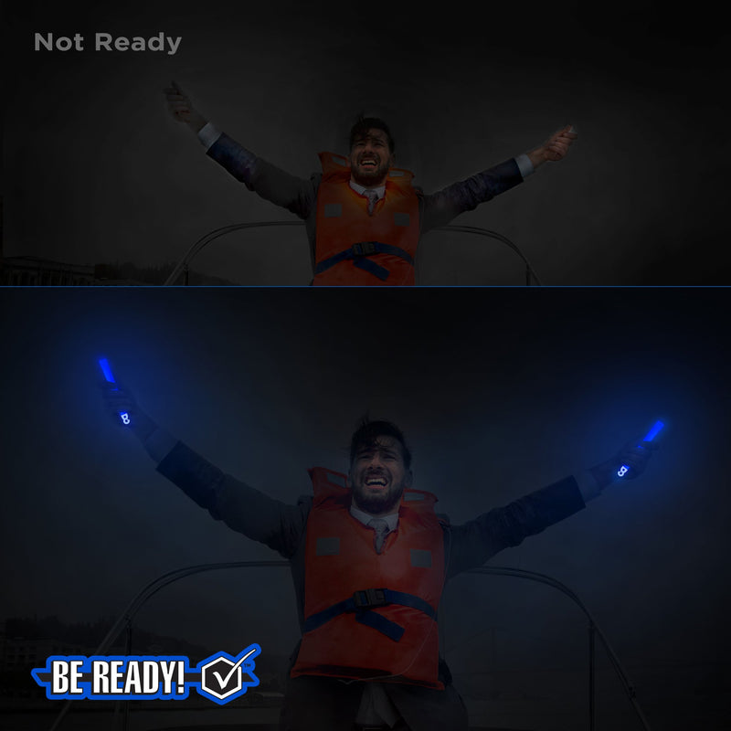 Be Ready Blue Glow Sticks - Industrial Grade 8+ Hours Illumination Emergency Safety Chemical Light Glow Sticks (24 Pack)