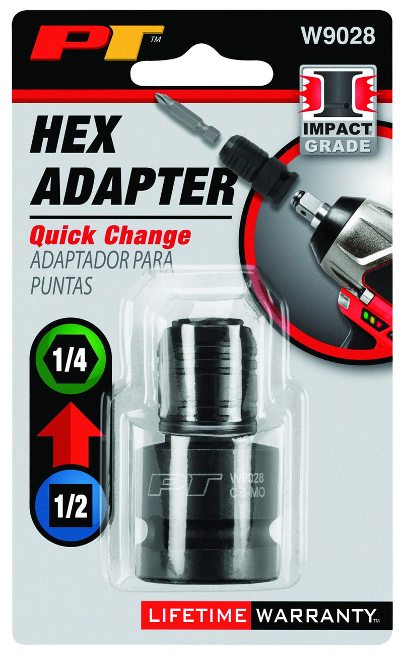 Performance Tool W9028 Hex Impact Adapter 1/2 X 1/4 IN. Hex Impact Adapter 1/2 X 1/4 IN.