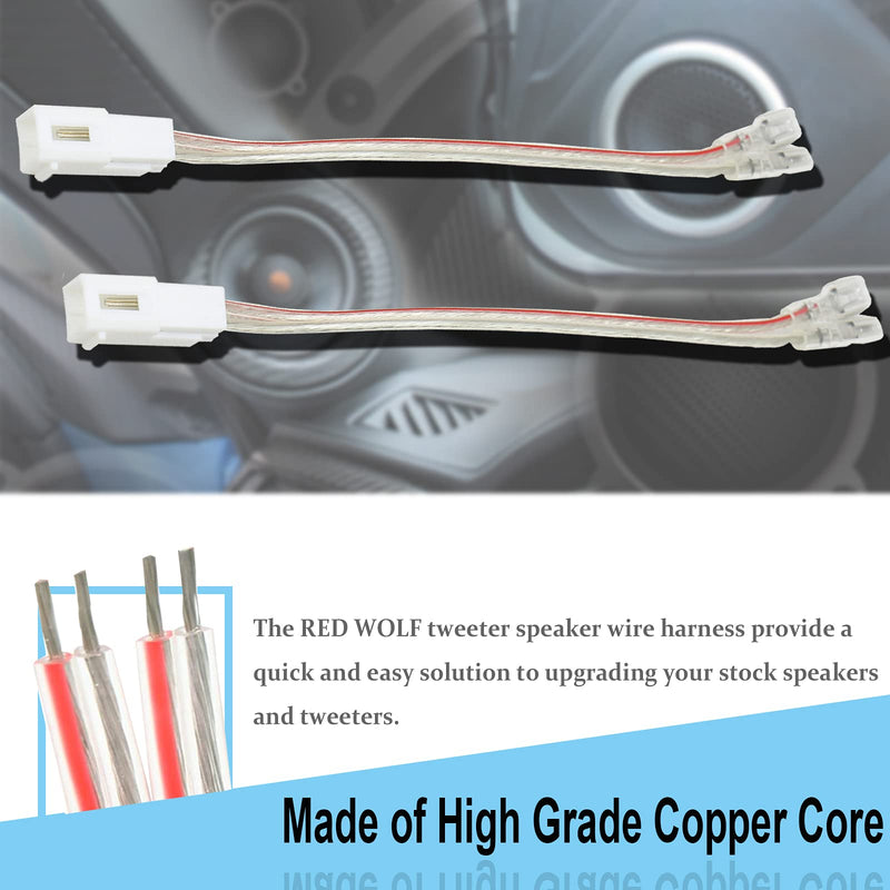 RED WOLF Replacement for Dodge Ram Jeep Chrysler 2005-2020 Aftermarket Front Dash Tweeters Speaker Wiring Harness Connector Plug