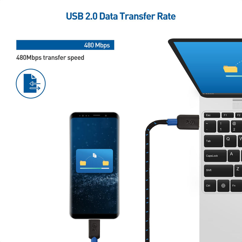 Cable Matters Braided USB C to Micro USB Cable 3.3 ft (Micro USB to USB-C Cable, USB Type C to Micro USB Cable) in Black 3 Feet