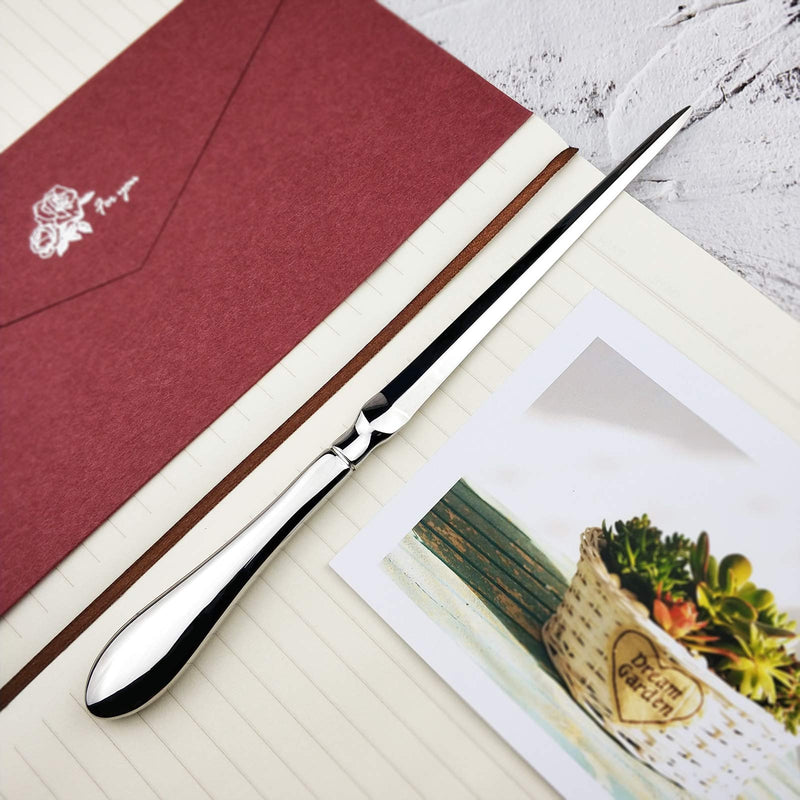 Familion Silvery Letter Opener, Envelope Opener Knife Metal Letter Opening Knife, Paul Revere Paper Cutting Knife, 9 inches (1 Pack) 1 Pack