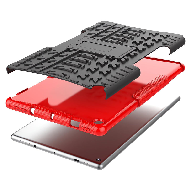 Boskin for F l R E10 case 2019 2017 Release 9th 7th Generation,Kickstand Heavy Duty Cover (Red 19/17) Red 19/17