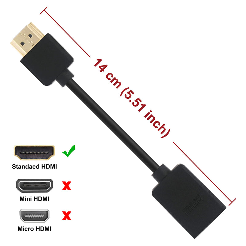 VCE 2-Pack HDMI Male to Female Swivel Adapter HDMI Extension Gold Plated Converter for Google Chrome Cast, Roku Streaming Stick