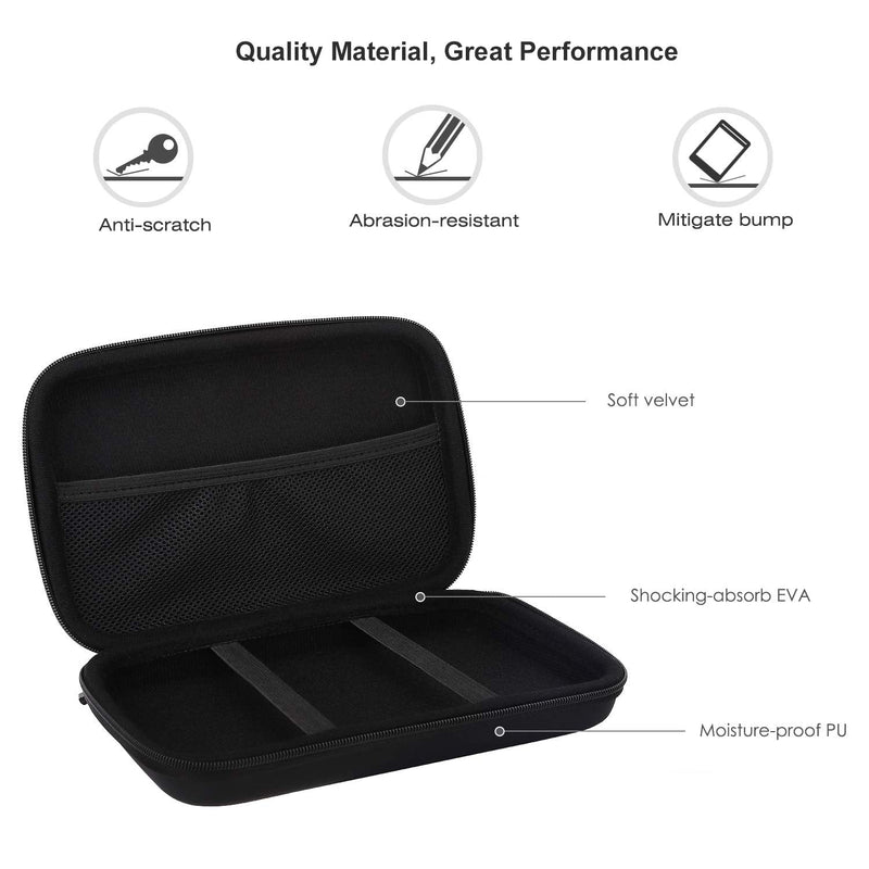 MoKo 7-Inch GPS Carrying Case, Portable Shockproof EVA Hard Shell Protective Pouch Travel Storage Bag for Car GPS Navigator Garmin/Tomtom/Magellan Devices with 7" Display - Black