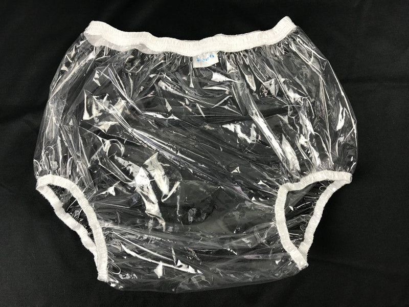Haian Adult Incontinence Pull-on Plastic Pants 3 Pack (Large, Glass Clear)