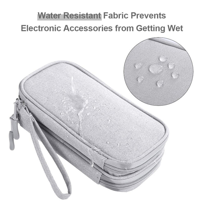DDgro Electronics Travel Organizer, Waterproof Tech Accessories Pouch Bag for Keeping Certificates/Charger/Power Bank/Cables/Mouse/Earphone/studentsâ€™ stationeries Organized (Small, Light Gray) Small Light Grey