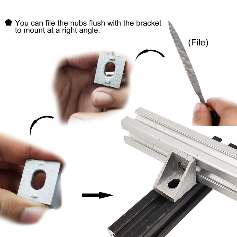 Aluminum Extrusion 20Pcs 2020 Aluminum Profiles Corner Brackets Set with 40Pcs M5 T Slot Nuts and Bolts for T Slot Rail 2020 T Slot Aluminum Extrusion