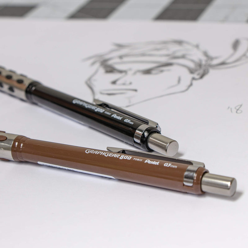 Pentel Graph Gear 800 Mechanical Drafting Pencil, 0.3mm, Brown Barrel with Lead (PG803LZBP) 1 Pencil, Lead and Eraser