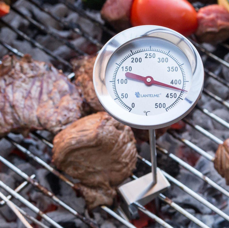 Lantelme® 500 degree pizza oven thermometer stainless steel for cooking chamber temperature measurement for oven grill and smoker Ø 6.2cm (30cm probe) classic