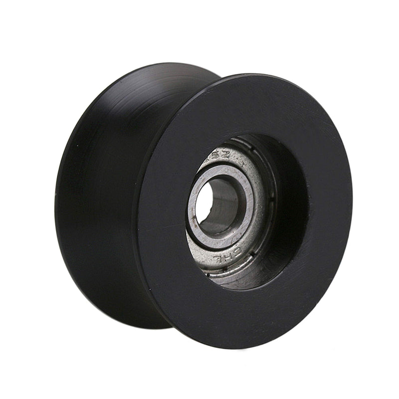 CNBTR 11mm Width 3mm Depth U-Groove Black Plastic Guide Pulley Wheel with Steel Bearing for Max-Load 77kg Pack of 4 5*25*13mm
