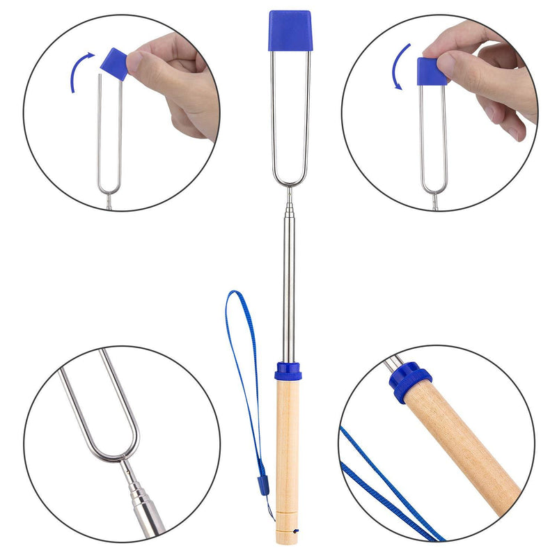 Marshmallow Roasting Sticks 5pcs Hanging Telescoping Smores Skewers 32 Inch BBQ Forks Campfire Tools Hot Dog Sticks 5 Colors
