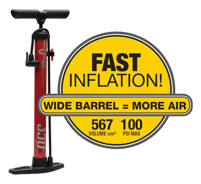 Bell Air High Volume Bicycle Pump Air Attack 350 - Red