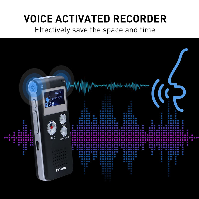 Digital Voice Recorders 8GB Audio Recorder Voice Activated Recorder for Lectures, Meetings, Interviews Recording Device Tape Recorder with Microphone USB Cable, MP3 Player (8GB)