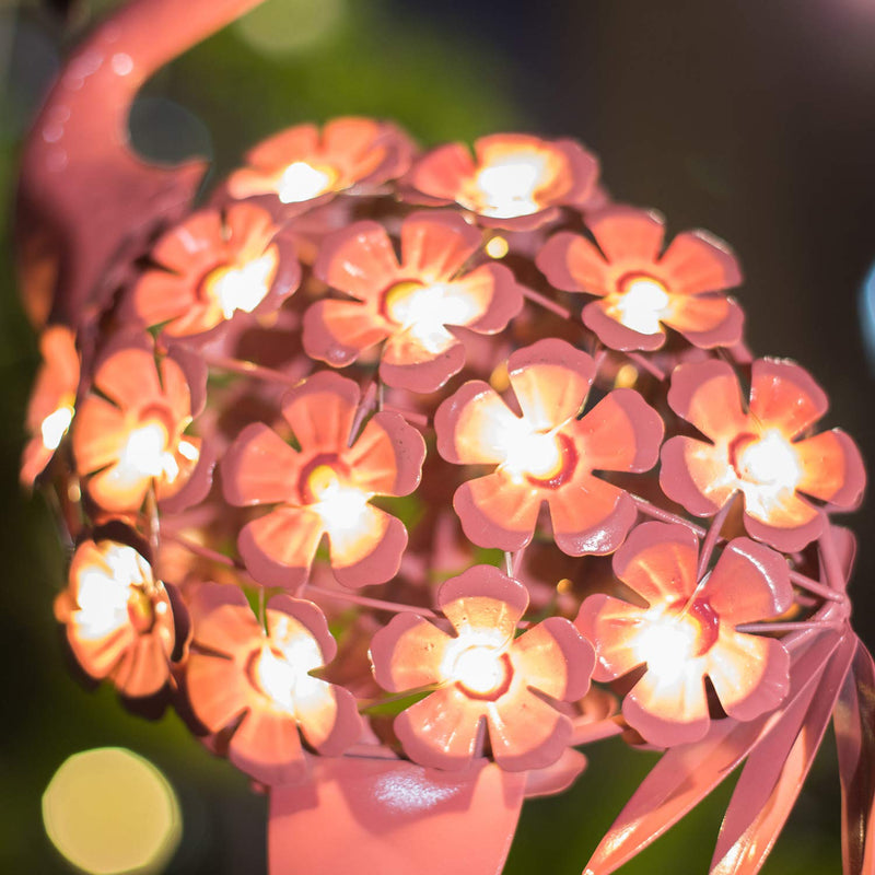 Homeimpro Garden Solar Lights,Flamingo Pathway Outdoor Stake Metal Lights,Waterproof Warm White LED for Lawn,Patio or Courtyard