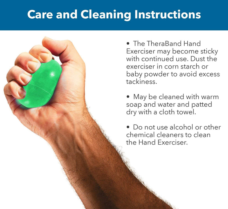 THERABAND Hand Exerciser, Stress Ball For Hand, Wrist, Finger, Forearm, Grip Strengthening & Therapy, Squeeze Ball to Increase Hand Flexibility & Relieve Joint Pain, Green, Medium