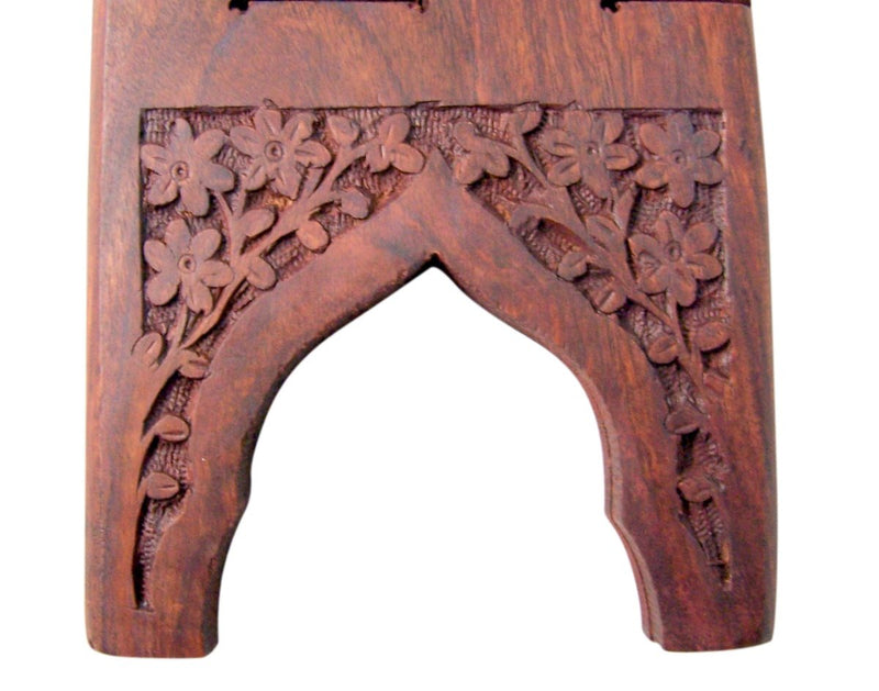 Carved Rosewood Bible Hymnal or Missal Display Stand, 10 Inch