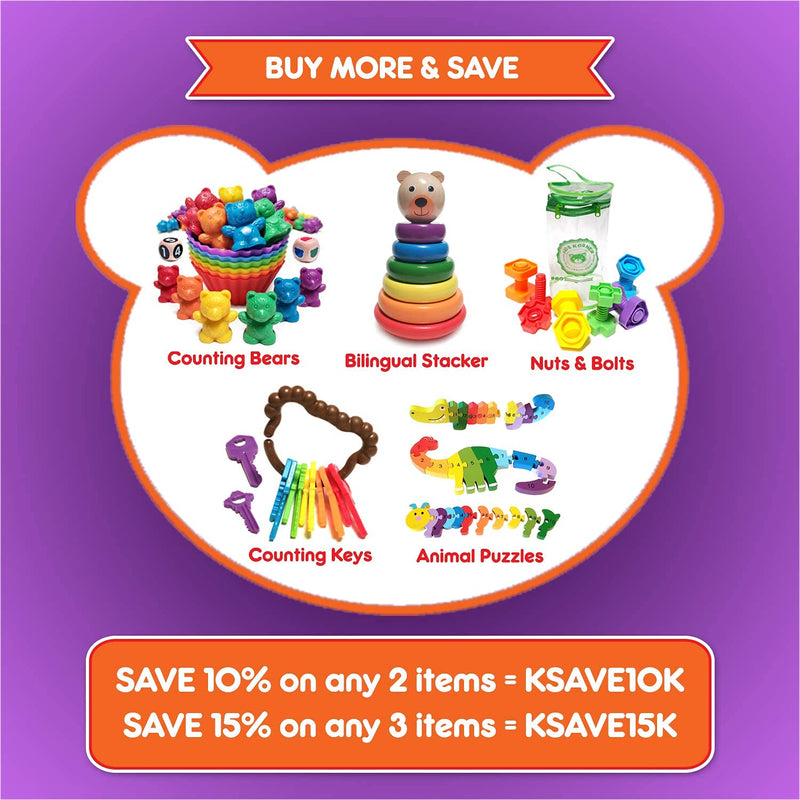 KIDS KORNER Jumbo Shapes Peg Board Toddler Games Set - Educational Baby Toys for Toddlers Stacking Sensory Toys, Peg Math Manipulatives, Toy Storage Backpack & Learning Activities eBook LACING PEGBOARD: 18 Pegs, Board, 3 Laces, Tote