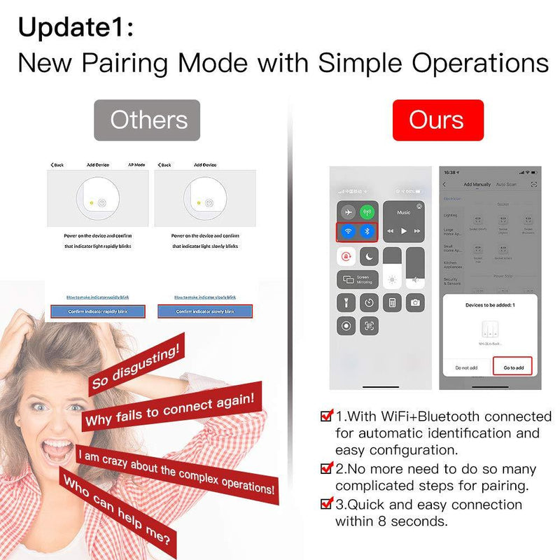 MoesGo 2nd Generation WiFi RF433 Smart Touch Wall Single Fire Smart Switch，No Neutral Wire Needed Compatible with Smart Life/Tuya App, Works with Alexa and Google Home Single Pole 110V White 3 Gang 3 Gang White(No neutral wire required)
