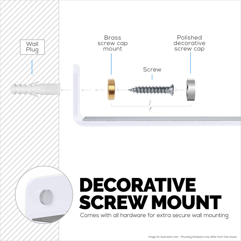 2-Pack 4â€ Small Floating Shelf Bluetooth Speaker Stand, Adhesive & Screw Wall Mount, Anti Slip, for Cameras, Baby Monitors, Webcam, Router & More, Universal Holder by Brainwavz (SHELF11 White)