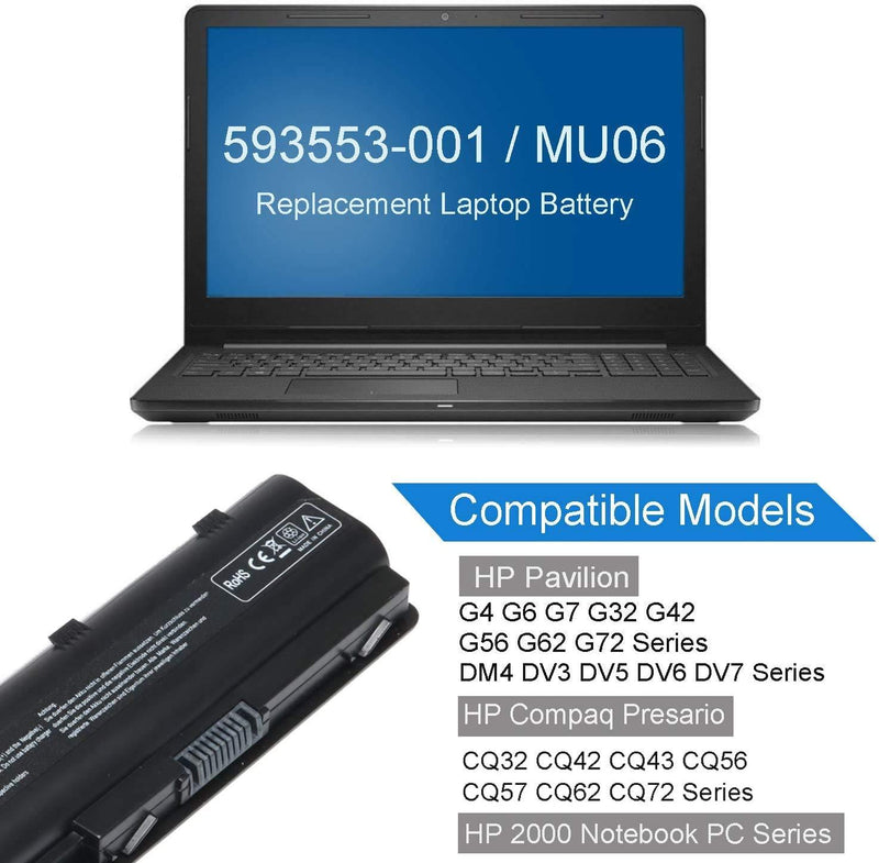 Fancy Buying Laptop Battery Spare 593553-001 for HP Pavilion DM4 G4 G6 G7 DV3-4000 DV5-2000 DV6-3000 DV7-6000 CQ42
