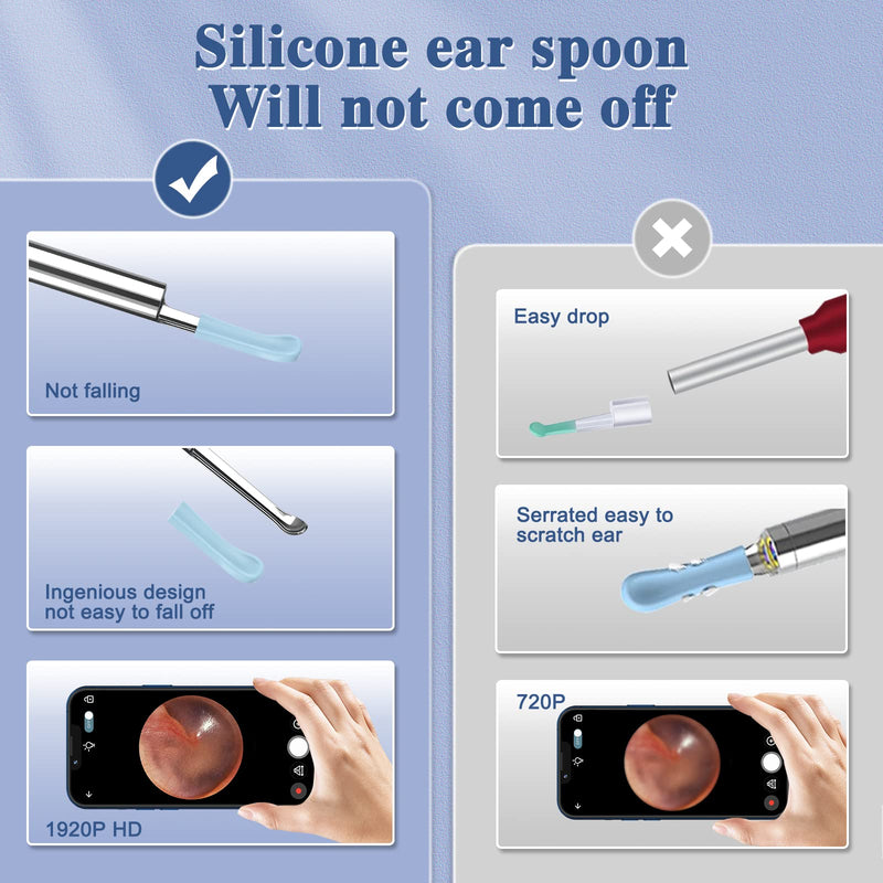 Earwax Remover Otoscope, LMECHN Endoscope Camera IP67 Waterproof, 1920P Wifi Ear Cleaner, Endoscope with 3.5 mm Lens and 6 LEDs for iPhone, iPad and Android Smartphones. (Black)