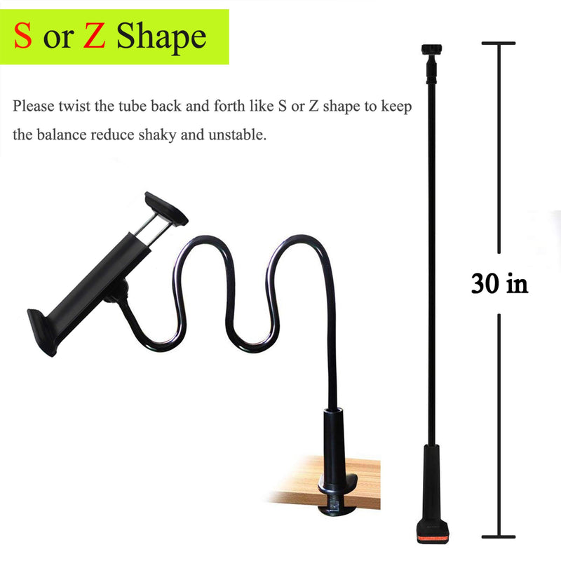 MAGIPEA Tablet Stand Holder, Mount Holder Clip with Grip Flexible Long Arm Gooseneck Compatible with ipad iPhone/Nintendo Switch/Samsung Galaxy Tabs/Amazon Kindle Fire HD - Black
