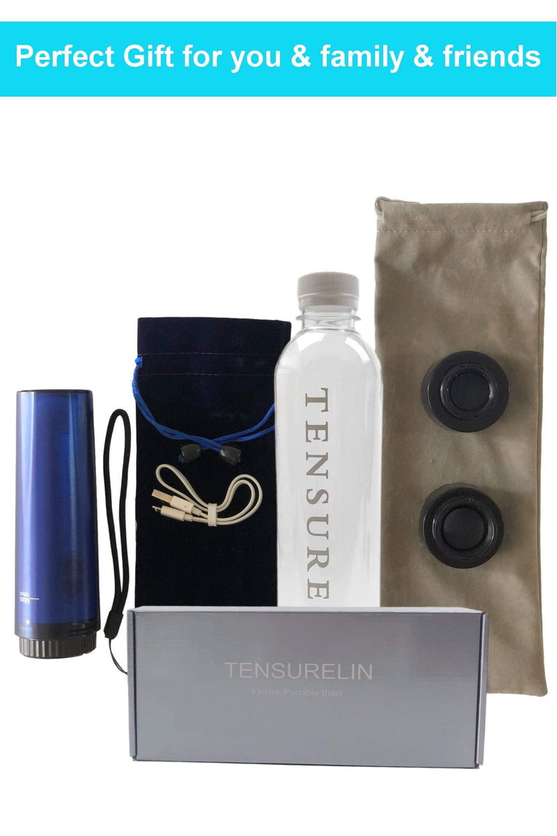 Upgraded Electric Portable Travel Bidet, Contain Large water bottle, Two size adapters, USB Charger, Handy Toilette Sprayer Good for Personal Care