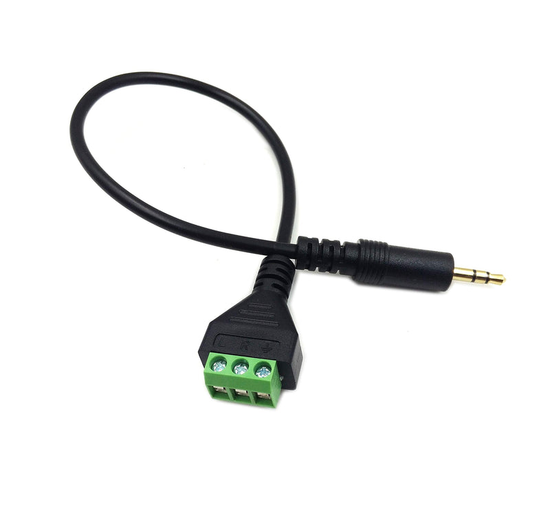 Poyiccot 3.5mm(1/8inch) Stereo Audio Balanced Male Jack to AV 3-Screw Video Balun Terminal Adapter Connector Cable 30cm(3.5mm M/3pin ) 3.5mm Male to 3pin screw terminal