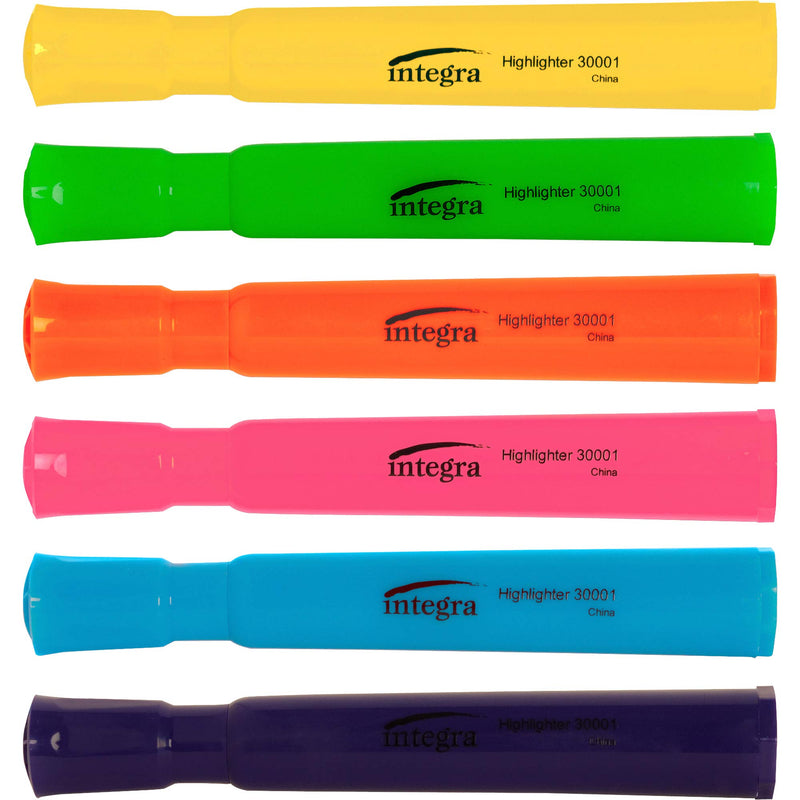 Integra Desk Highlighter, Chisel Tip, 6/Set, Assorted (ITA30001)