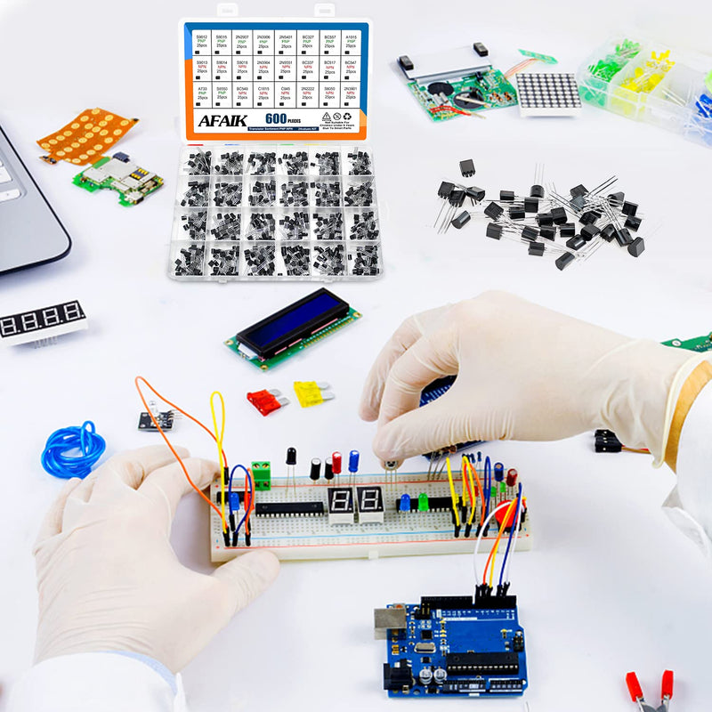 Transistor assortment PNP NPN transistors 24 values 600 pieces transistor set A1015 A733 C945 C1815 BC557 2N2907 2N3904 2N3906 2N5401 2N5551 S9012 S9013 S9014 S9015 S9018 BC327 BC337 N2222 S80 50 S8550