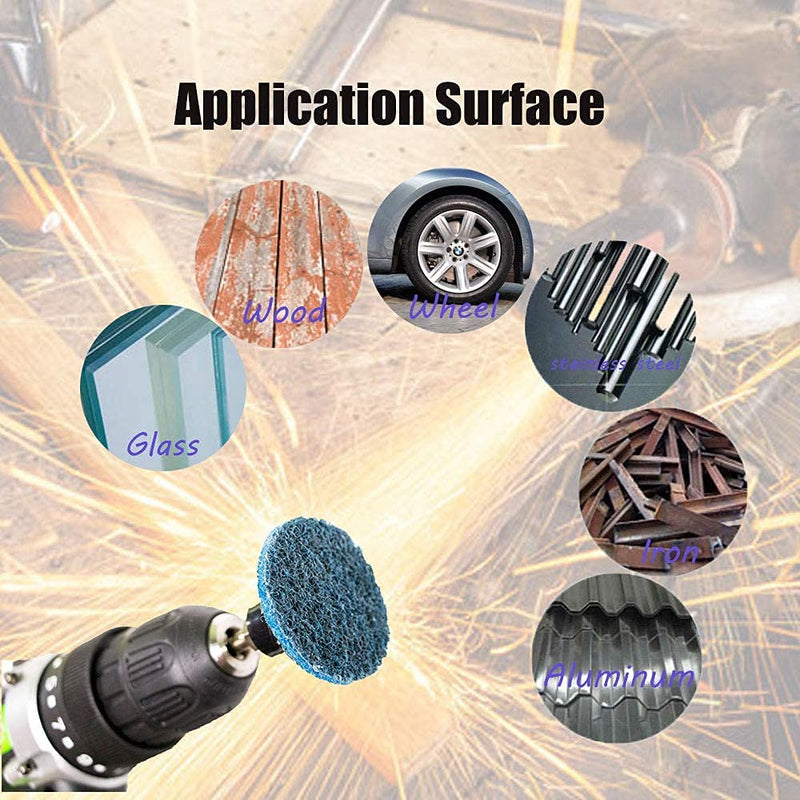 31Pcs 3" Surface Conditioning Disc, Crossarctic Quick Change Sanding Discs with 1/4" Shank Holder for Die Grinder Prep Strip Grind Polish Finish Burr Rust Paint Removal 3" Surface Sanding Disc
