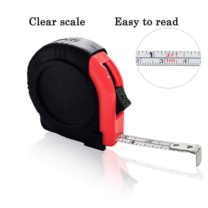 1m/3ft Retractable Tape Measure Mini Keychain Metric/Inch Measuring Tape Portable Tape Ruler with Stable Slide Lock for Body Measuring, Kids(6 Pack)