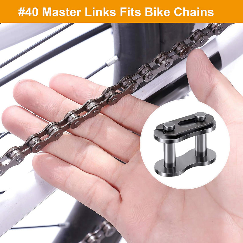 PAGOW Roller Chain Connecting Links, Master Connector Link, Heavy Duty Manganese Steel (15pcs #40）