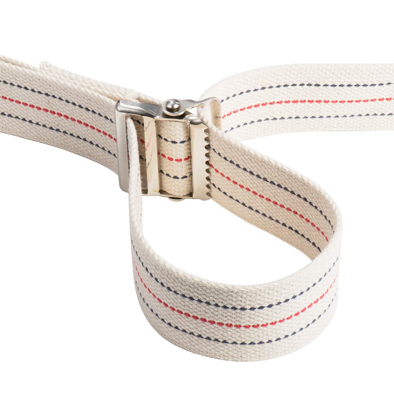 COW&COW Transfer and Gait Belt 60inch - Transfer Walking and Standing Assist Aid For Caregiver Nurse Therapist 2 inches- with Metal Buckle(Beige) Beige With Stripes 60 Inch (Pack of 1)