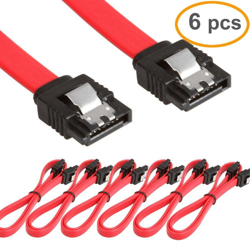 LIANSHU 6Pack Straight SATA III Cable 6.0 Gbps L=24 Inches (6Pack Red) 6Pack Red
