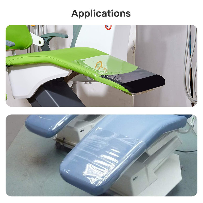 Foot Pad Dustproof Dental Chair Toe Cover Sleeve with Elastic Bands, Foot Mat Cushion Transparent Dentist Clinic Unit Protector Anti-Dropping - Washable & Reusable Elastic Bands with Snaps