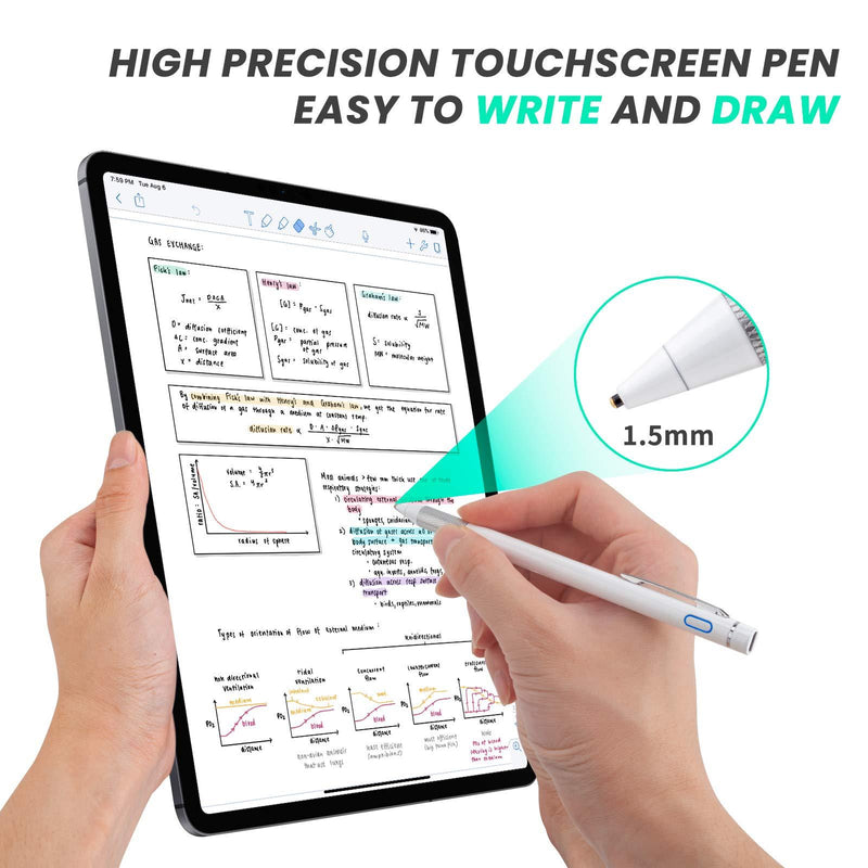 Pencil for Samsung Galaxy Tab A7 Stylus, Rsepvwy Active Digital Stylus with 1.5mm Ultra Fine Tip Stylus Pen for Samsung Galaxy Tab A7,White