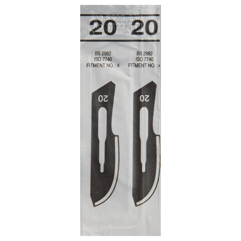 Shehadeh - 100 pieces of scalpel blades figure 20 for scalpel holder No. 4 - individually sterile packed