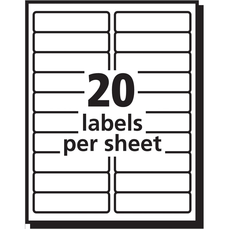 Avery Waterproof Labels with Ultrahold Permanent Adhesive, 5.5" x 8.5", 20 Labels for Laser Printers (15516) , White