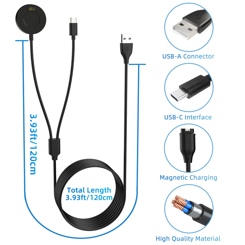 Charger for Garmin Forerunner 55 255 245 745 955 945 935 45 45S, Approach S10 S12 S40 S42 S60, Fenix 7 7S 7X, Vivoactive 3 4 4S, Instinct 2, Venu 2 2S Plus Charging Cable
