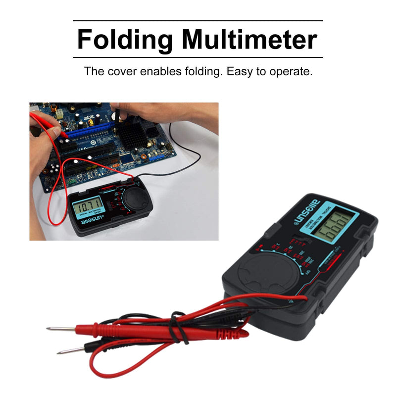 ALLOSUN Digital Multimeter / DMM / Multi Tester Amp / Ohm / Volt Meter / Diode and Continuity Test Pocket Size (EM3081) EM3081