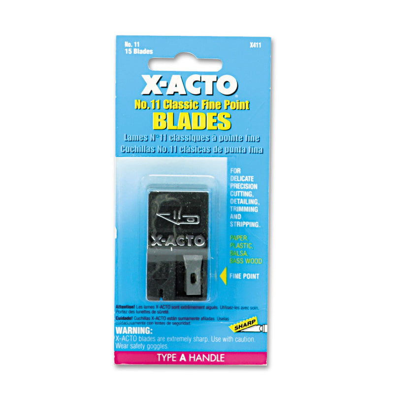 Elmer's X-ACTO X411 No. 11 Nonrefillable Blade Dispenser, 15/Pack