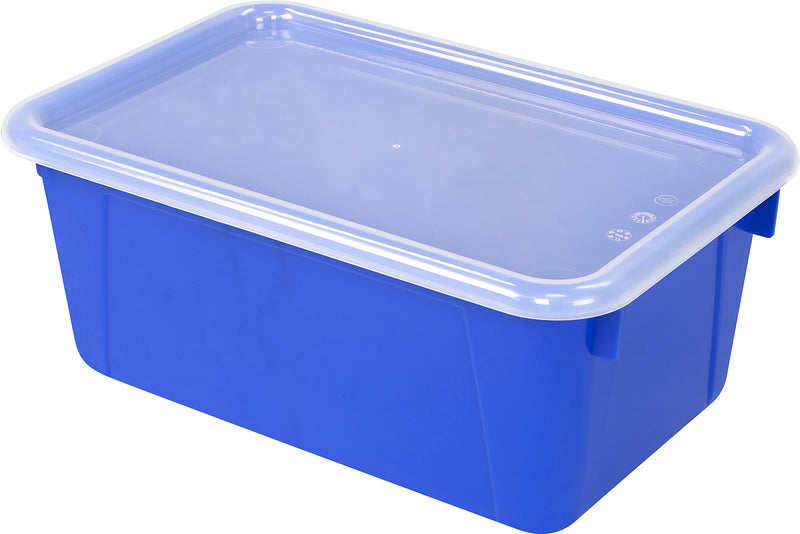 Storex Bin Cover/Lid, Fits Storex Small Cubby Bin (Bins Sold Separately), 12.2" x 7.8" x 1", 5-Pack, Translucent (62402A05C)