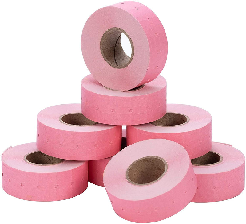 Perco 2 Line Pink Labels - 1 Sleeve, 6,000 Blank Pricing Labels for Perco 2 Line Price and Date Guns