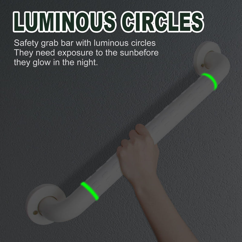 Handicap grab bars for shower ，elderly wall mount bathro safety ， handle Bath Grab anti slip grip Heavy Duty （White11.8in） White 11.8*1.4in