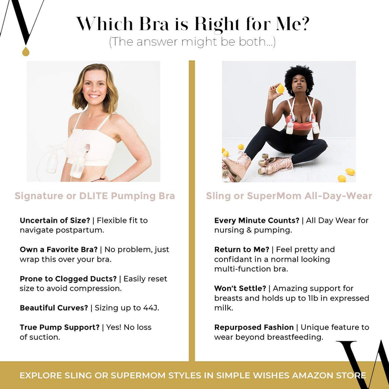 Simple Wishes L+ | Hands-Free Breast Pump Bra | Adjustable and Customizable Pumping Bra Fitting for Breastfeeding Pumps Soft Pink Large-XX-Large