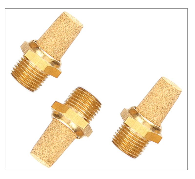 Pneumatic silencer made of sintered bronze 1/8" set of 3 industrial quality